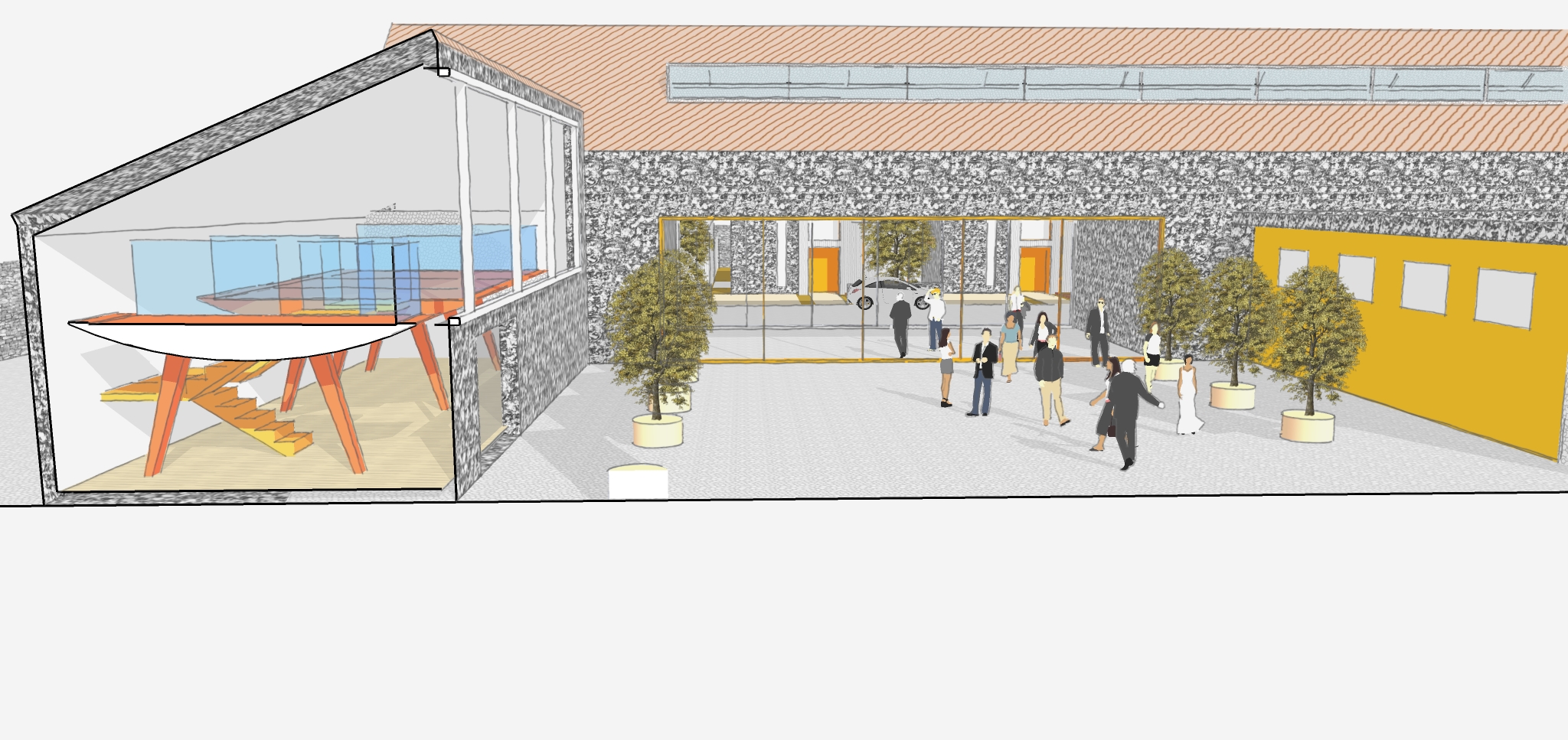 Cross Section through Hove Architecture Mixed Use Architecture