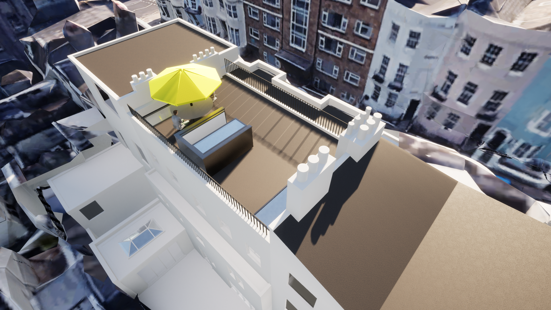 Image1 an image showing a 3D model of a roof terrace project in Brighton
