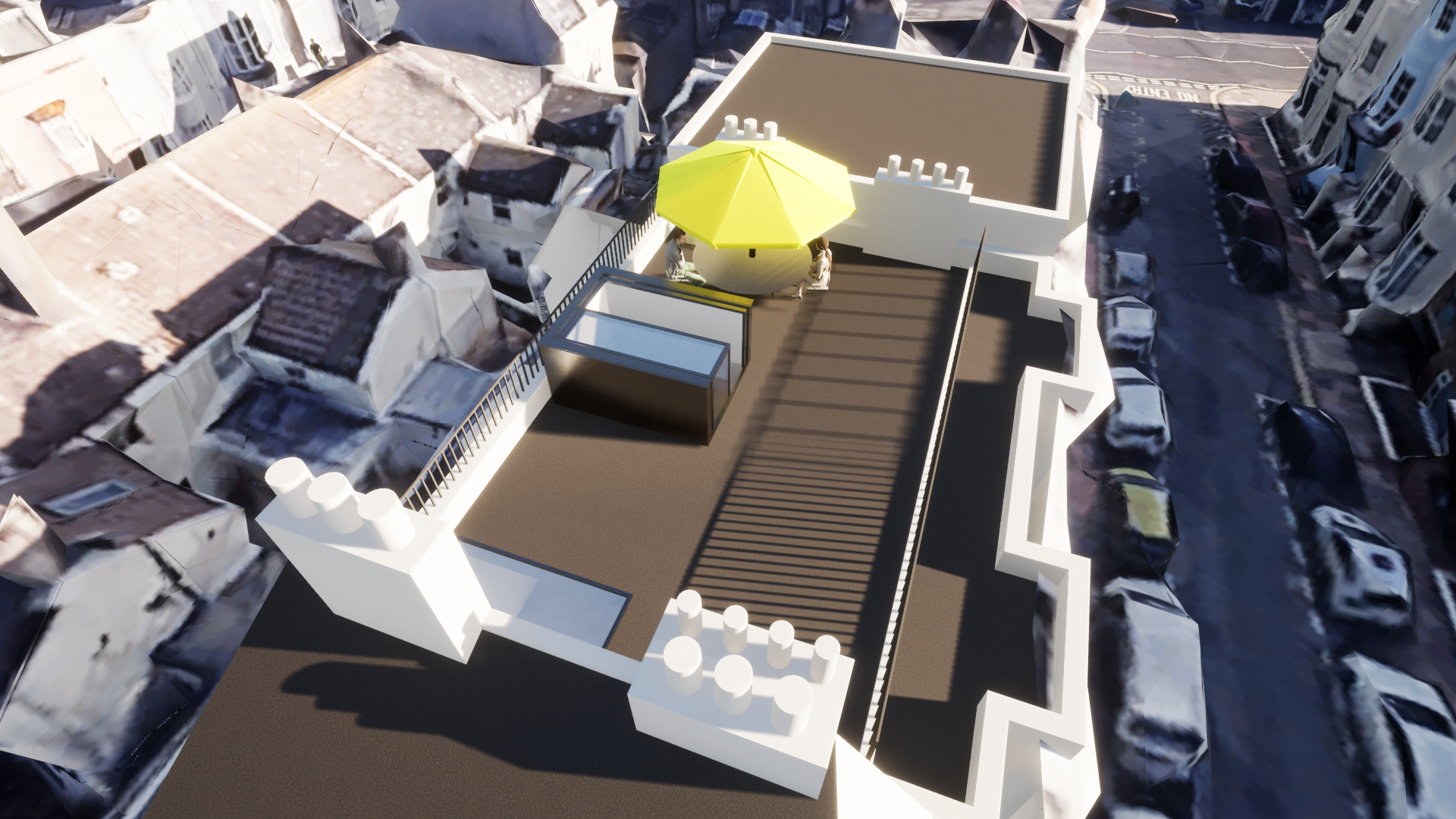 Image2 an image showing a 3D model of a roof terrace project in Brighton