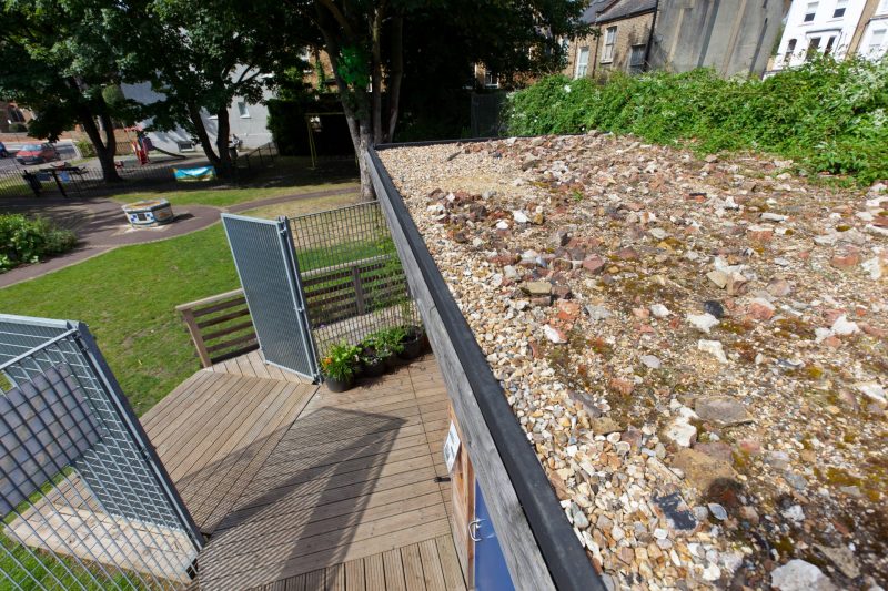 Rubble roof on sustainable community project