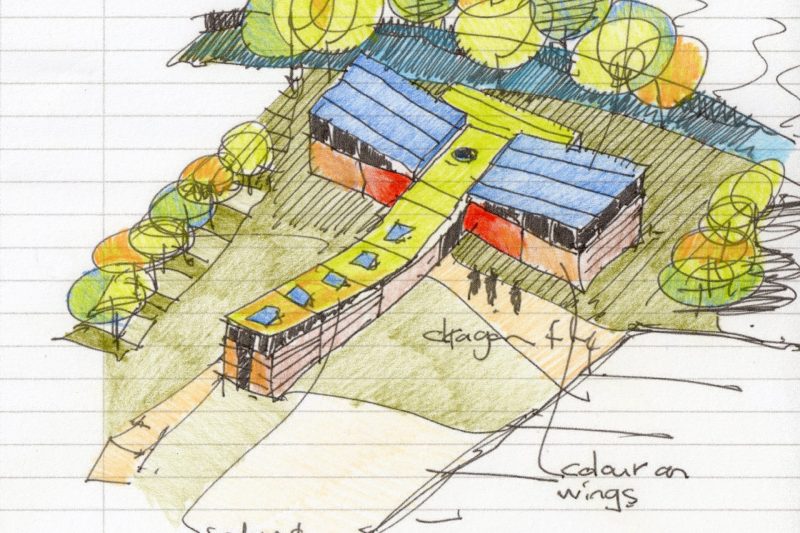 Sketch showing thought process of sustainable school project