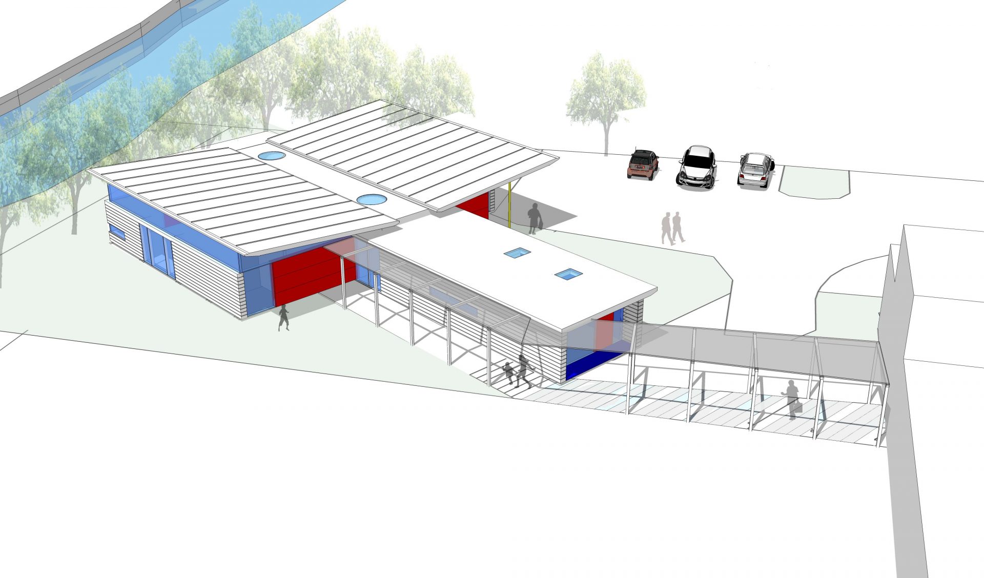 3d image showing model of sustainable school