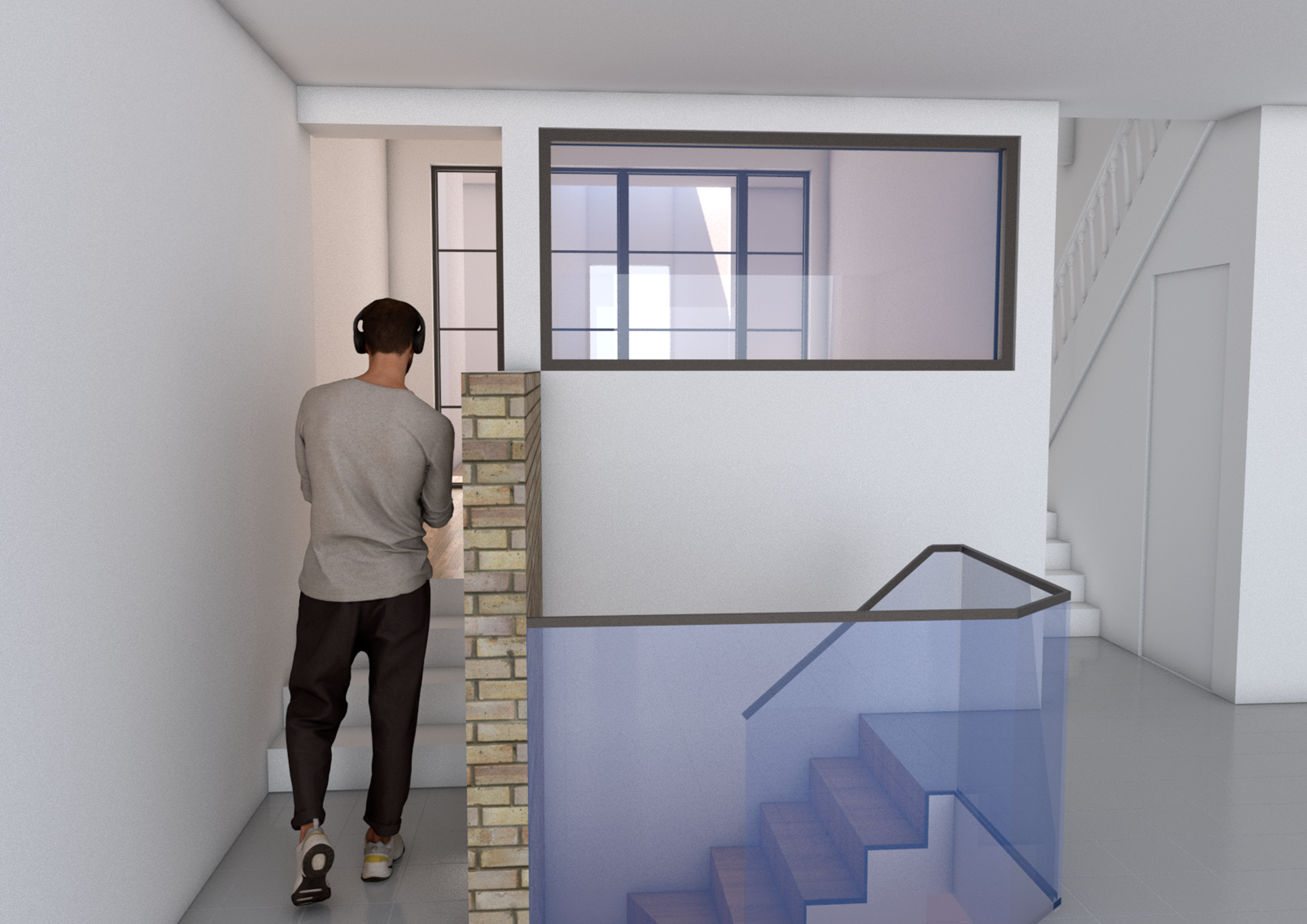 Ground Floor Design An image showing a render of a residential project in London