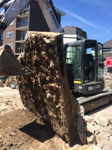 A 5T Excavator was used to help remove spoil from site.