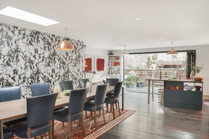 hastings house extension, sussex house extension, rooflight, dining room garden extension, open plan