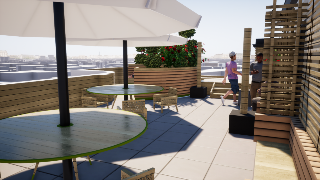 roof terrace floring court roof design wood summer roof landscaping