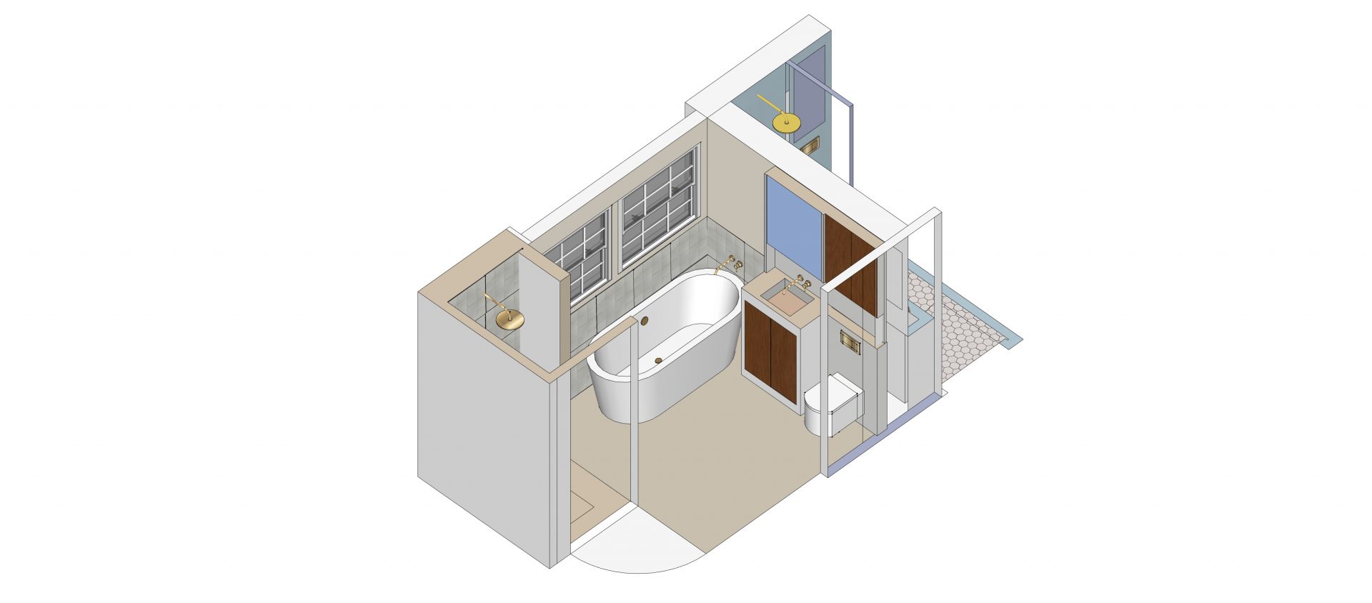 image showing a 3d model of a bathroom design in worthing