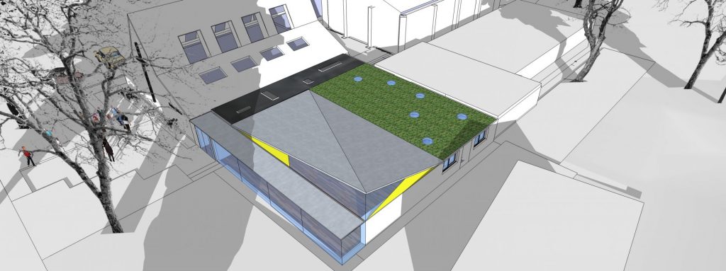 sketchup model showing community centre project