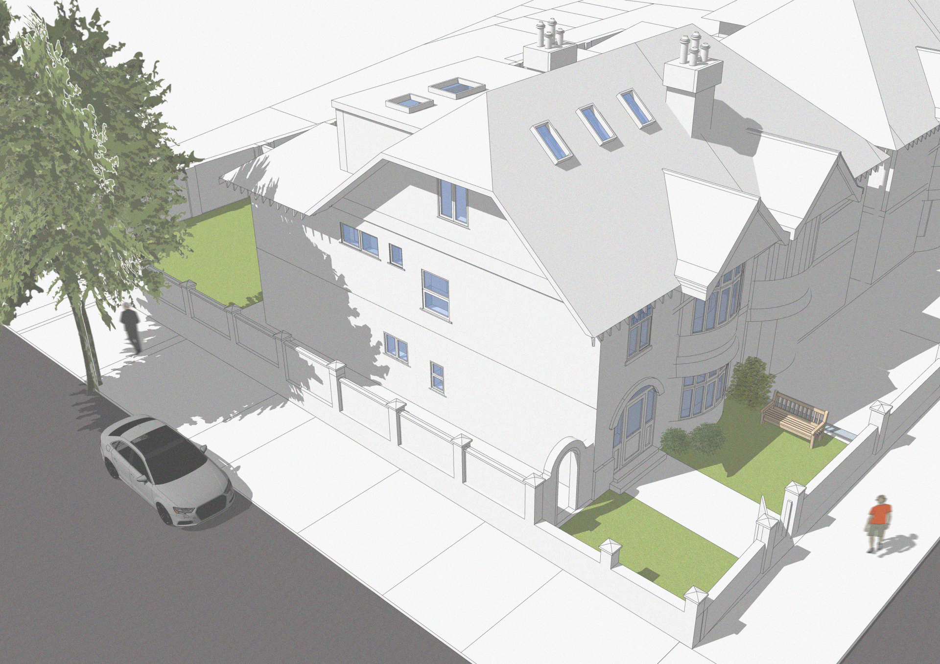 An image showing a 3D model of an infill project in Hove