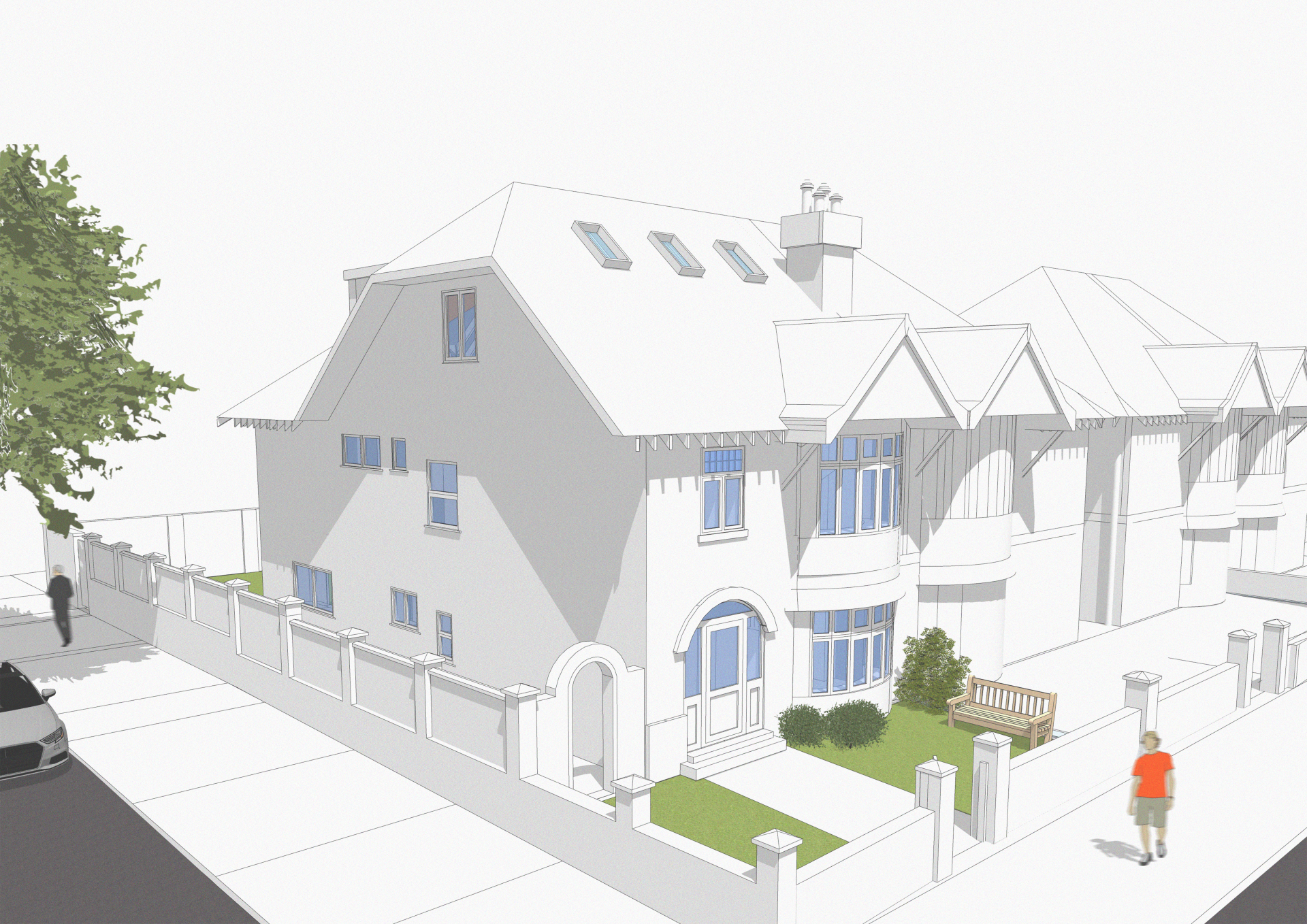 An image showing a 3D model of an infill project in Hove