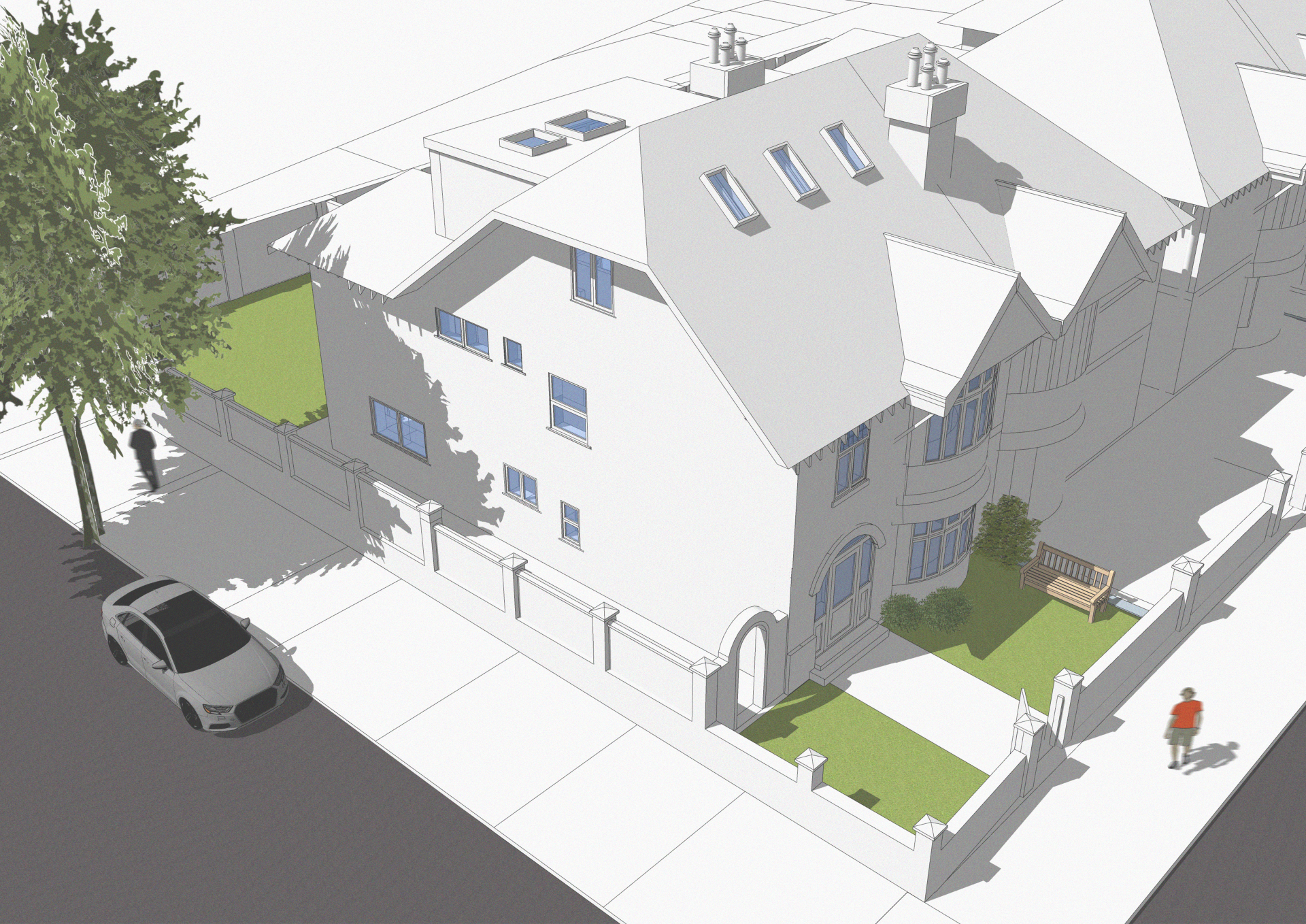 An image showing a 3D model of an infill project in Hove