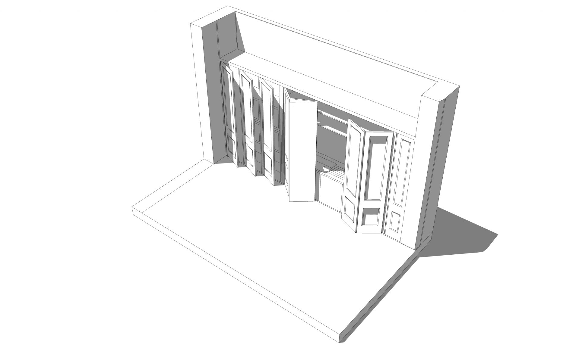 An image showing a 3D model of a kitchen design for a residential project in Hove