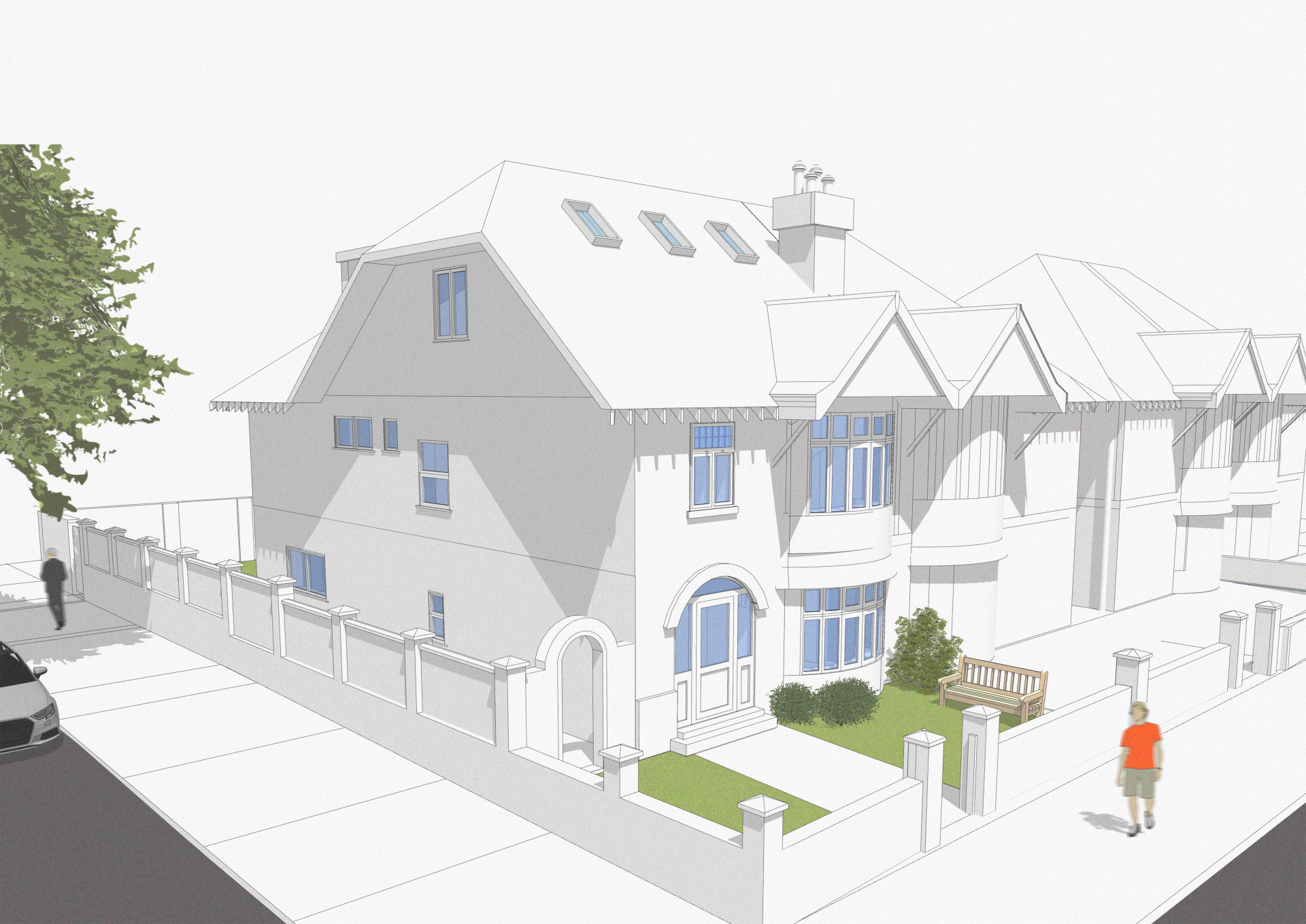 An image showing a 3D model of an infill project in Hove