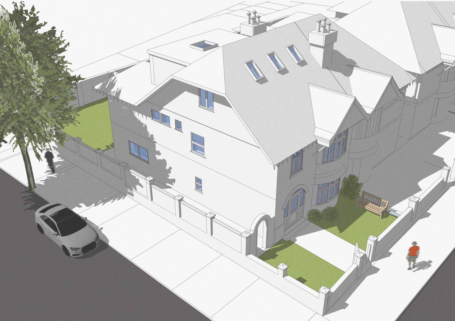 An image showing a 3D model of an infill project in Hove