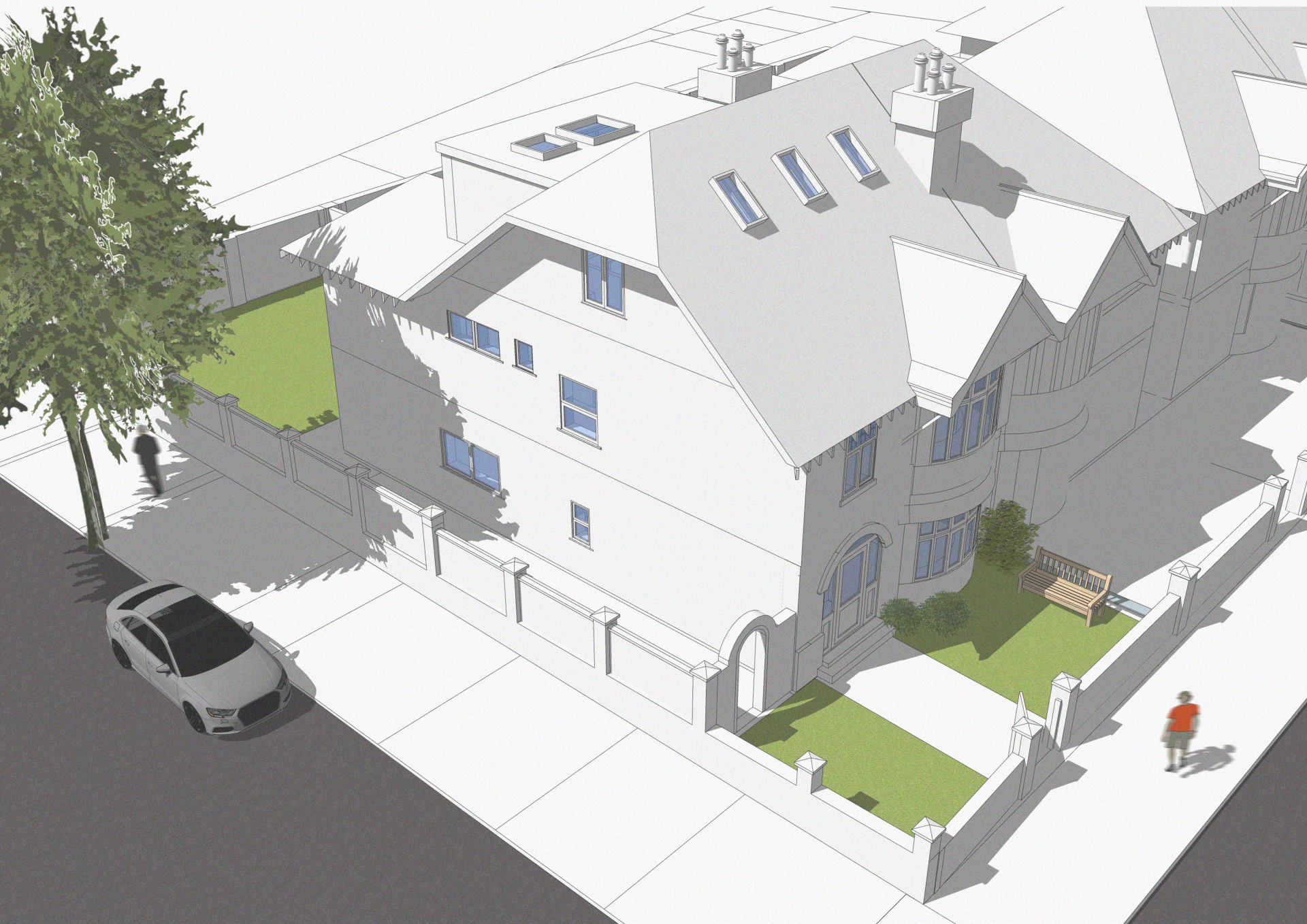 An image showing a 3D model of an infill project in Hove