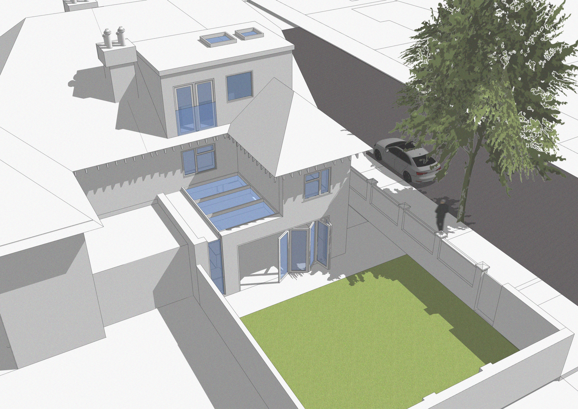 An image showing a 3D model of an infill project in Hove