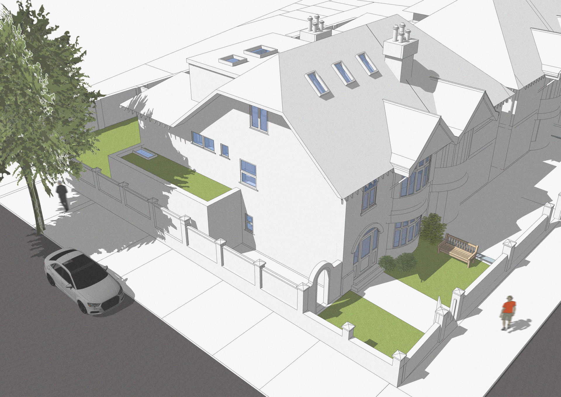 An image showing a 3D model of an infill project in Hove