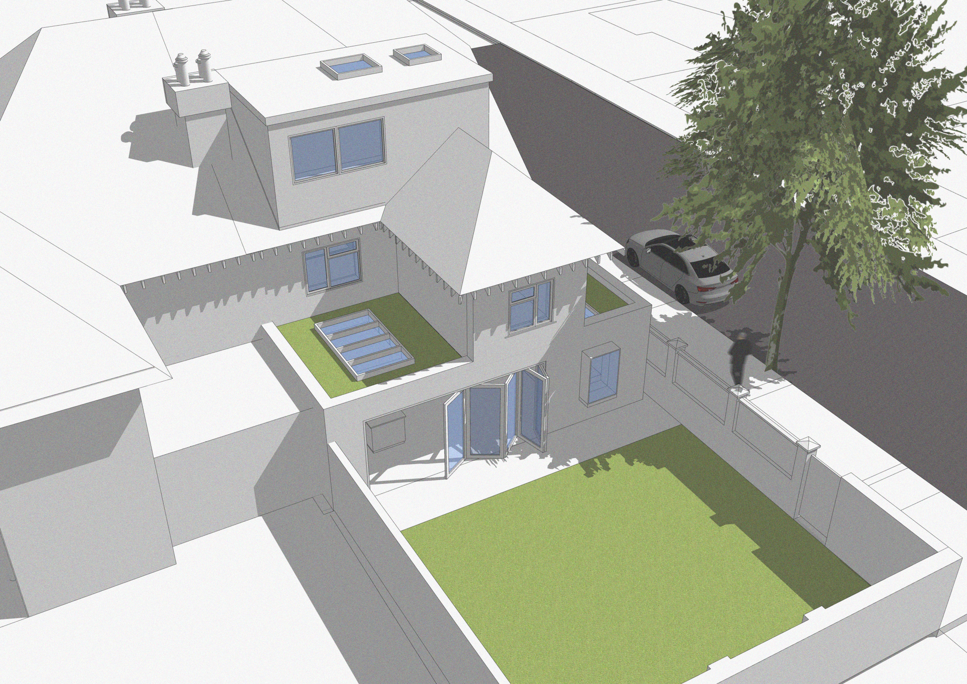 An image showing a 3D model of an infill project in Hove