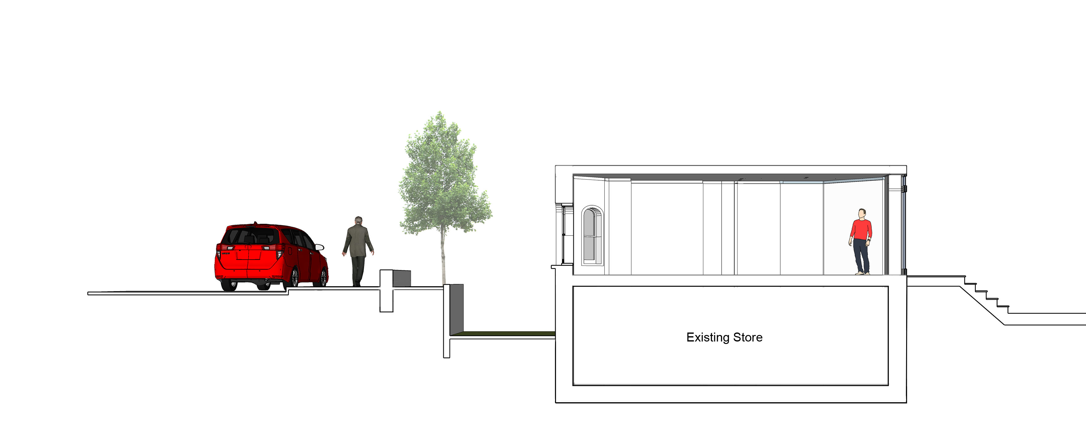 An image showing a 3D section cut of a basement project in Brighton