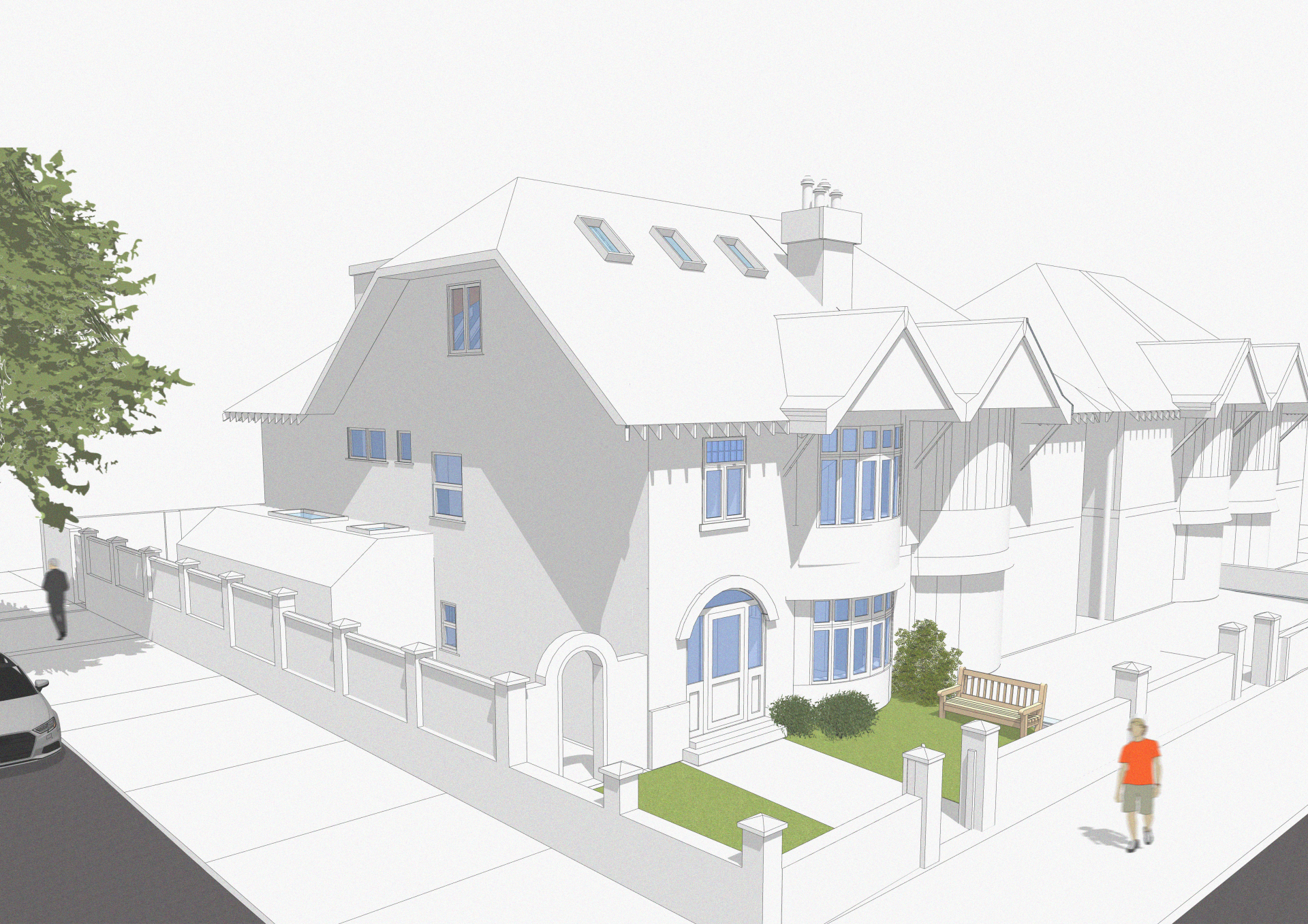 An image showing a 3D model of an infill project in Hove