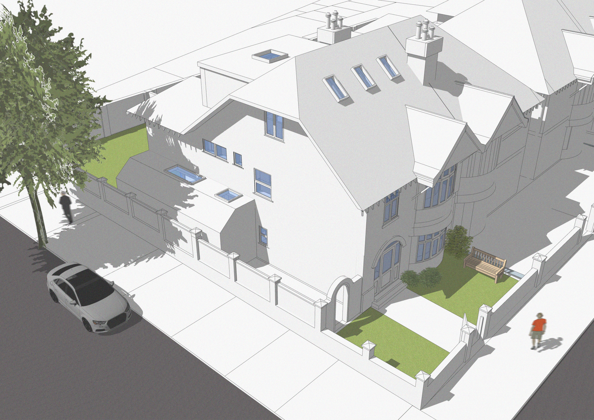 An image showing a 3D model of an infill project in Hove