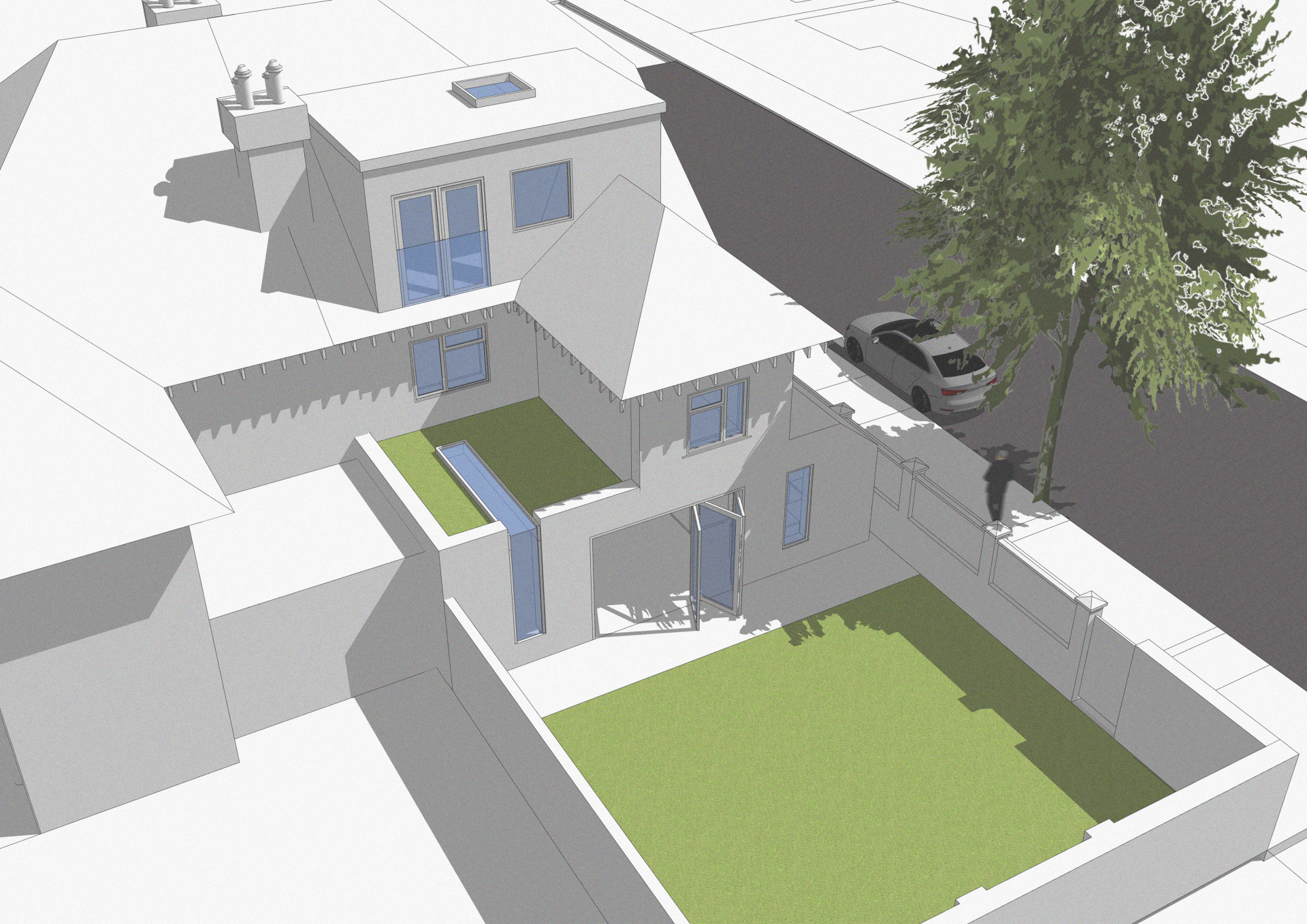 An image showing a 3D model of an infill project in Hove