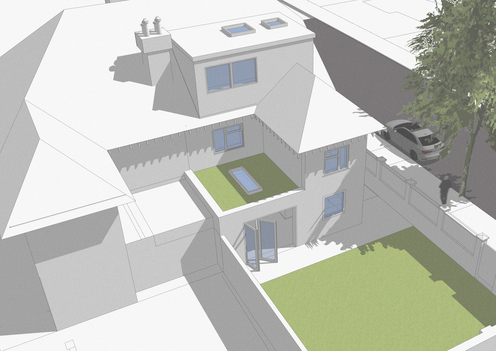 An image showing a 3D model of an infill project in Hove