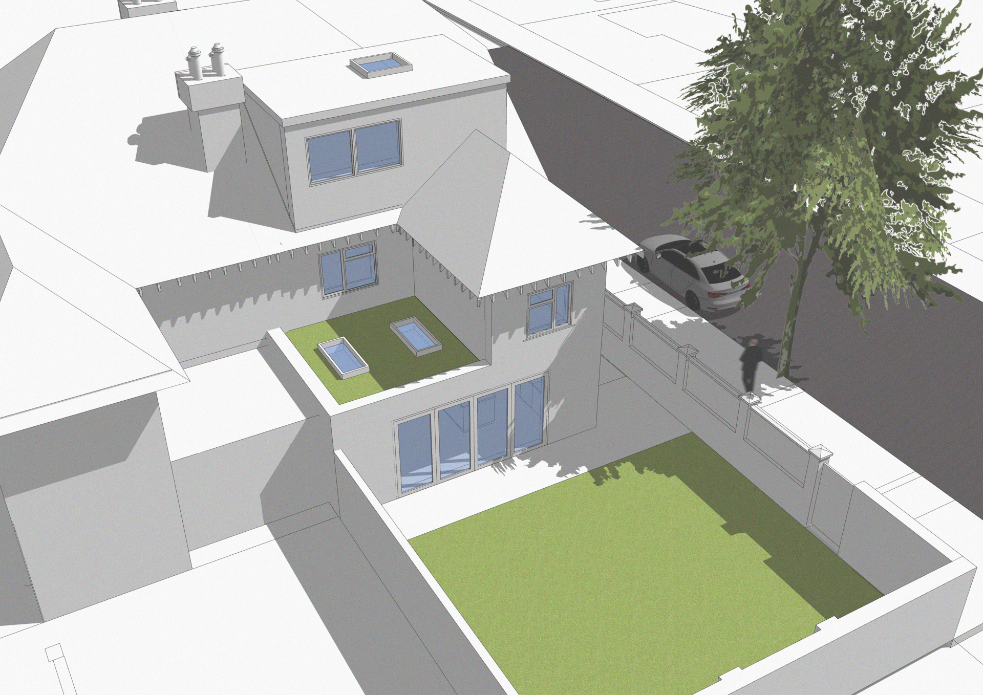 An image showing a 3D model of an infill project in Hove