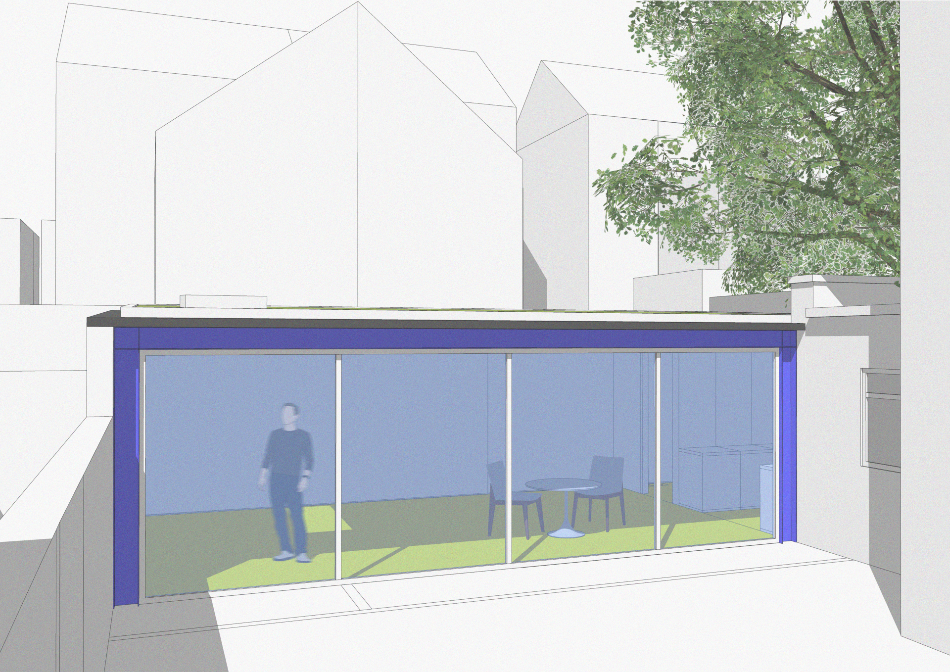 An image showing a 3D model of a studio project in Hove