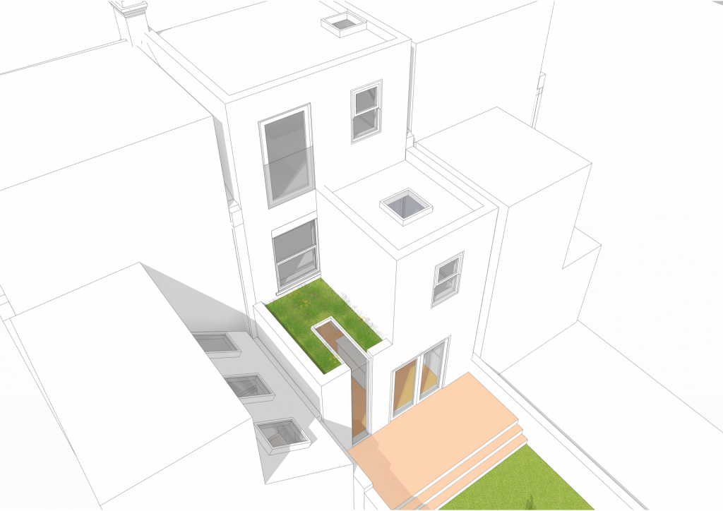 An image showing a 3D model of an infill project in Brighton