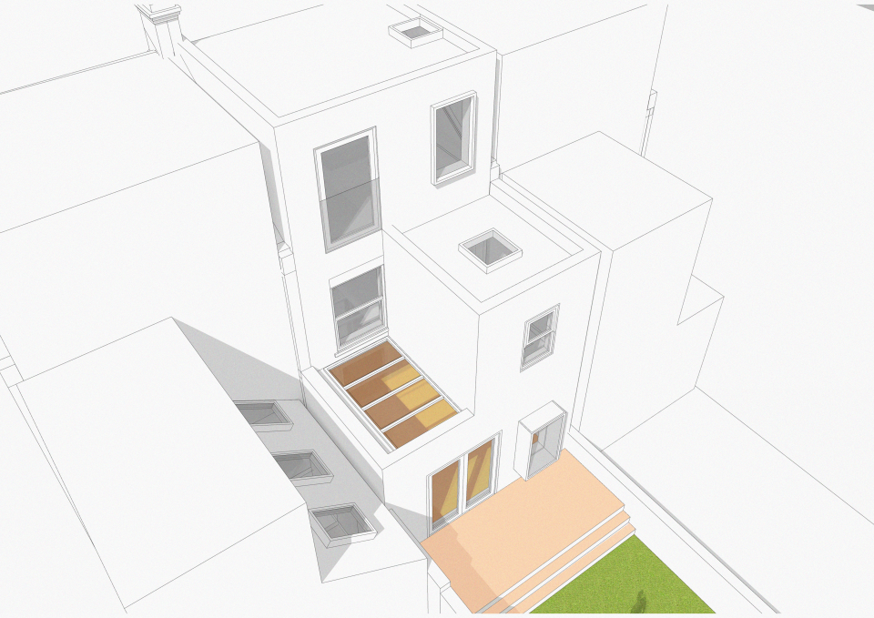 An image showing a 3D model of an infill project in Brighton