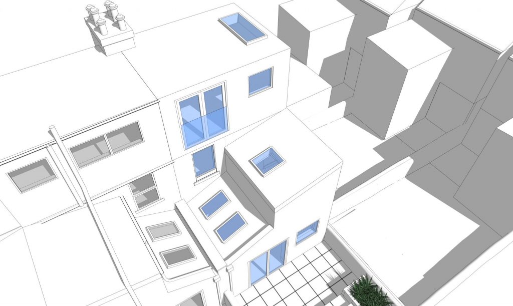 An image showing a 3D model of an infill project in Brighton