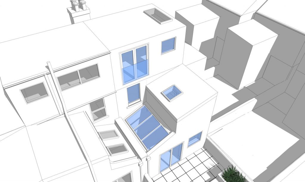 An image showing a 3D model of an infill project in Brighton