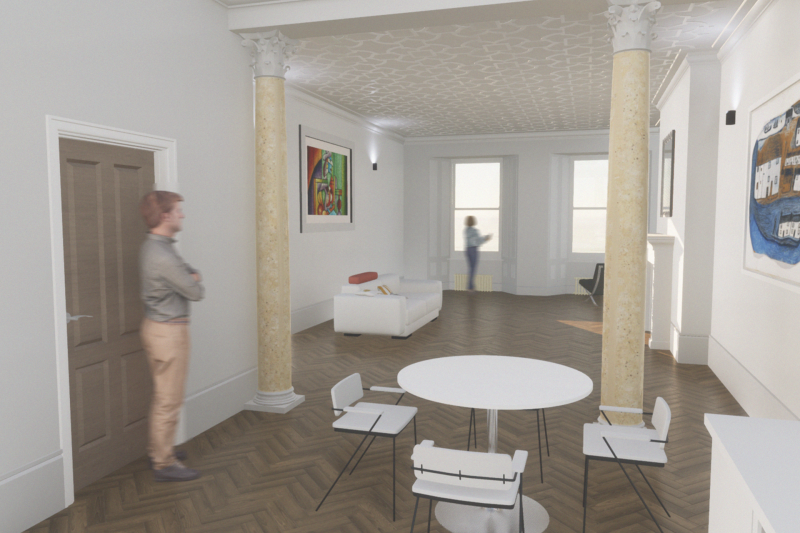 An image showing a render of a listed building project in Brighton