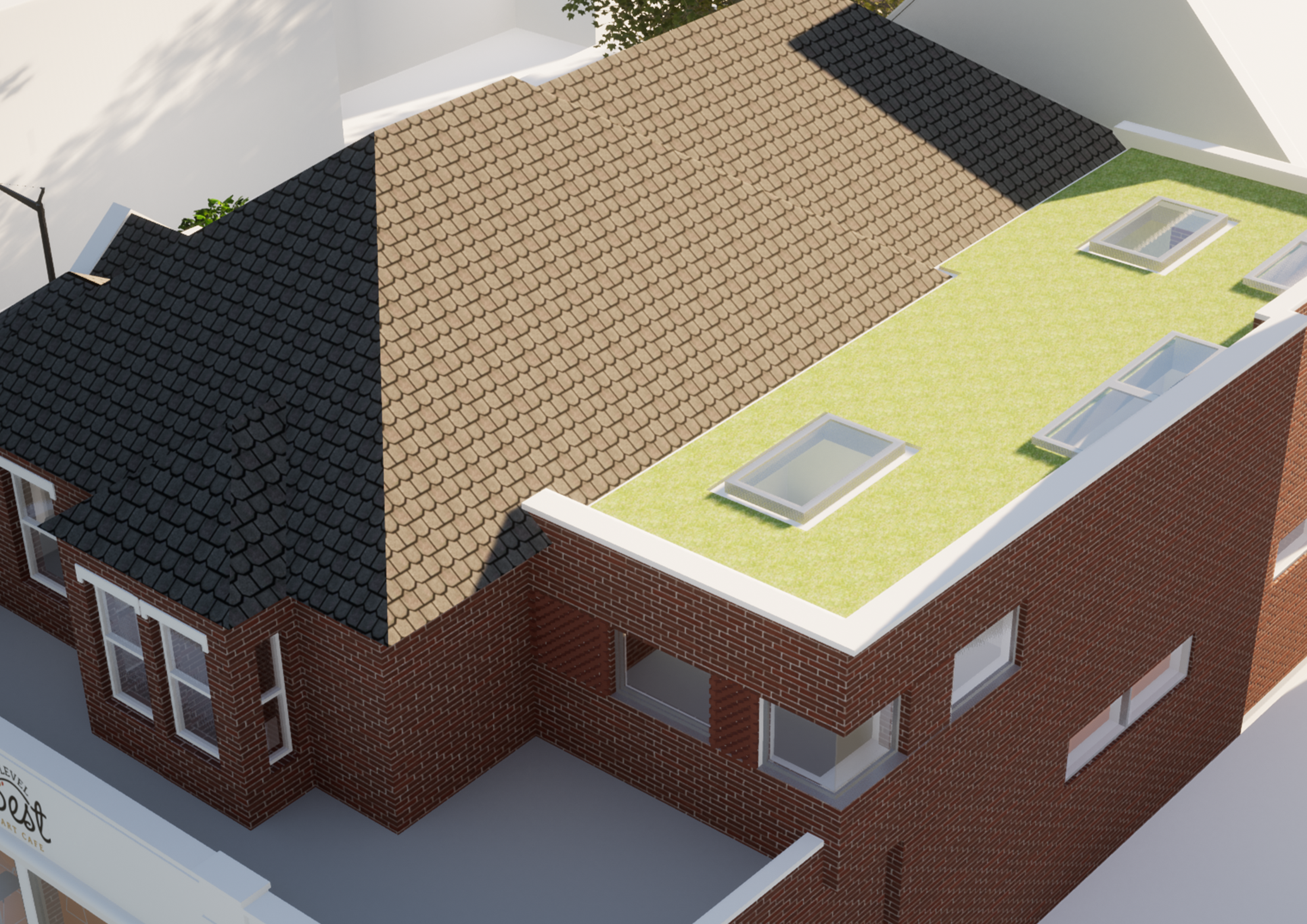 A 3D view of a community centre project in Colchester