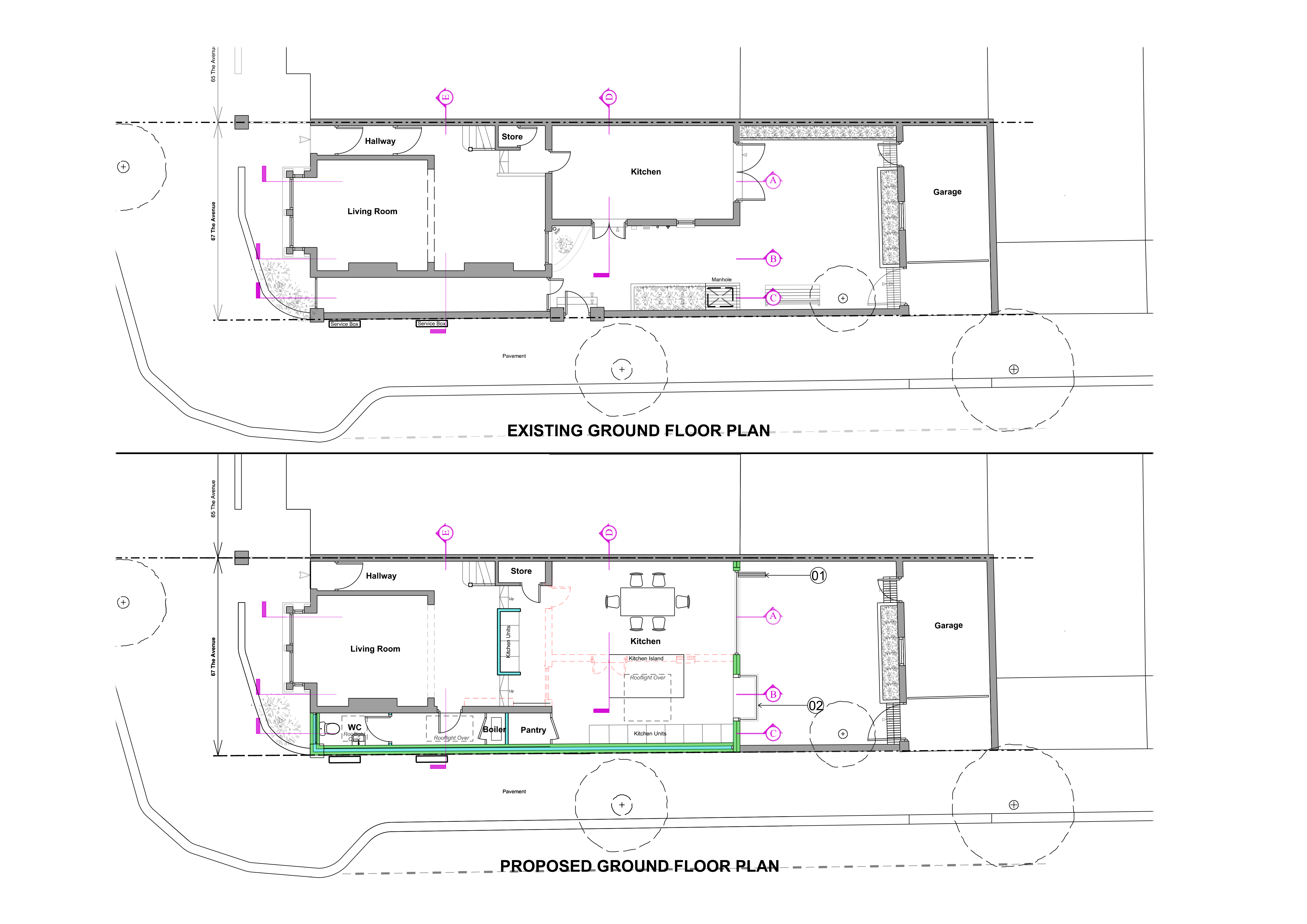 Existing and proposed Plans