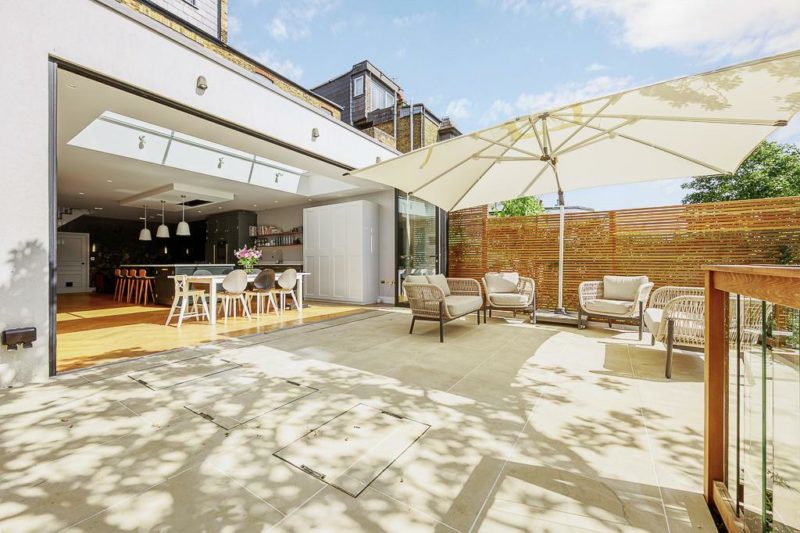 Grove Avenue Ealing Extension This image shows an extenal view in a back garden of an extension project in Ealing