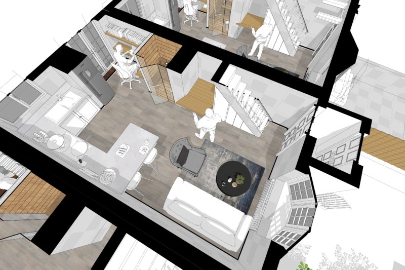 A 3D axonometric view of a project in Brighton
