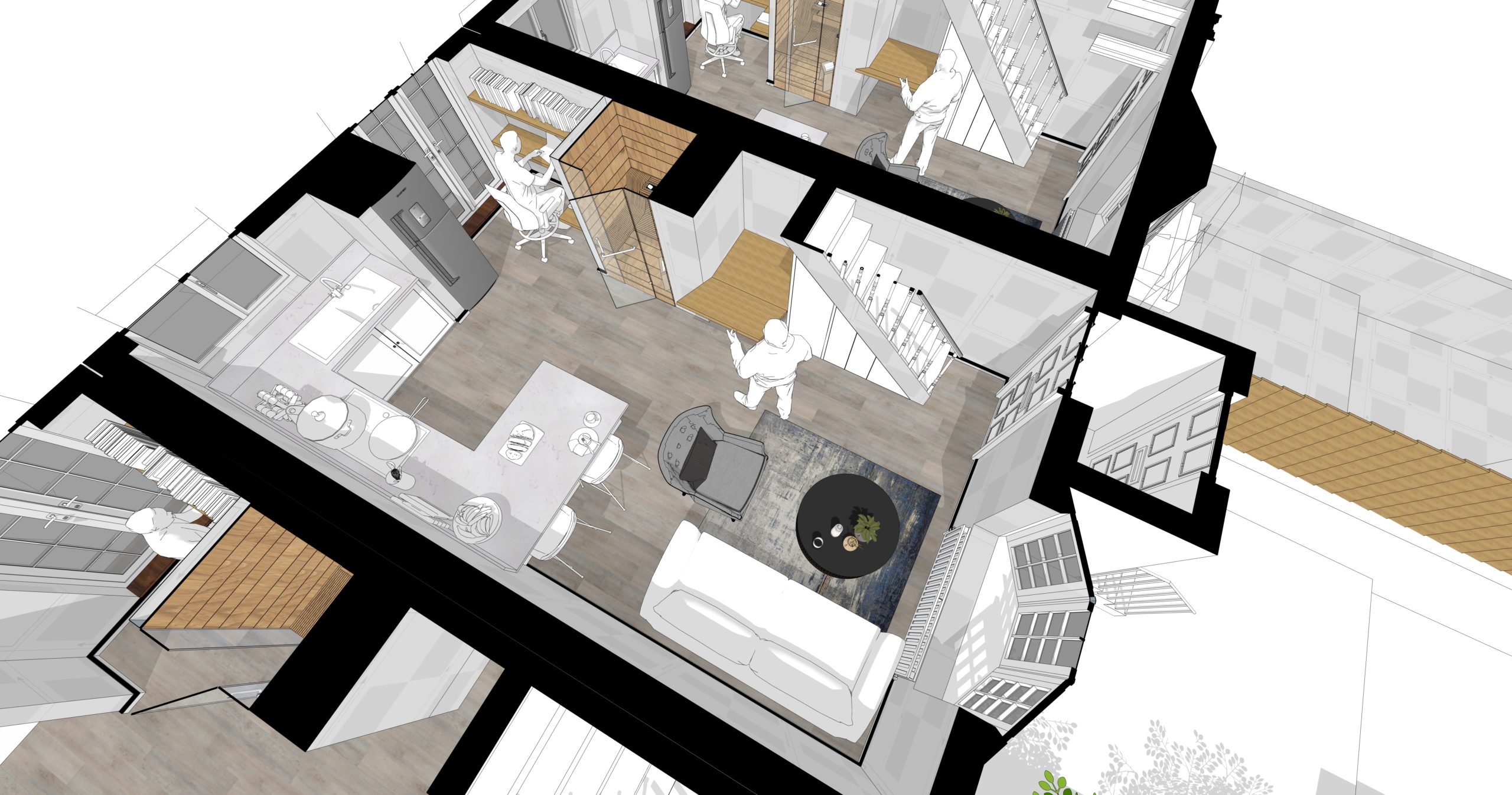 Brighton Extension A 3D axonometric view of a project in Brighton